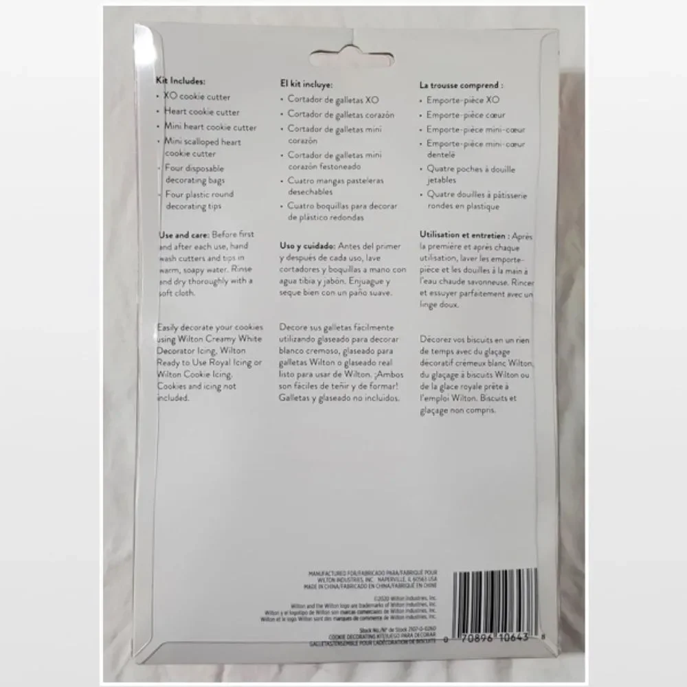 New Cookie Decorating Hearts & XO 12 Piece Kit